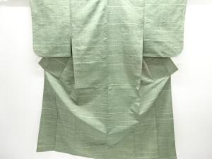 横段織出し手織り紬単衣着物